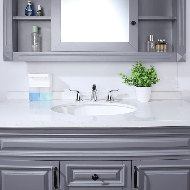 WOWOW 3 Hole Widespread Bathroom Faucet Chrome Bathroom Sink Faucets 2 Handle Bath Faucet 8 inch Vanity Faucet with Pop Up Drain Stopper Assembly Brass Mixer Taps for Bathroom Basin - Image 3